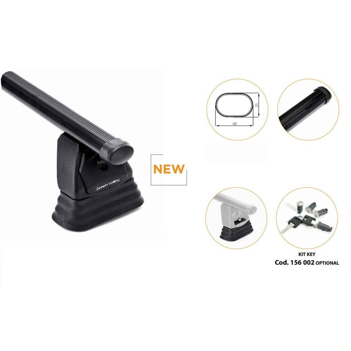 Sistem Bare transversale Green Valley Easy One EVO otel pentru RENAULT Kangoo I, 3-5 usi Van, model 1998-2007, Sistem cu prindere in puncte fixe