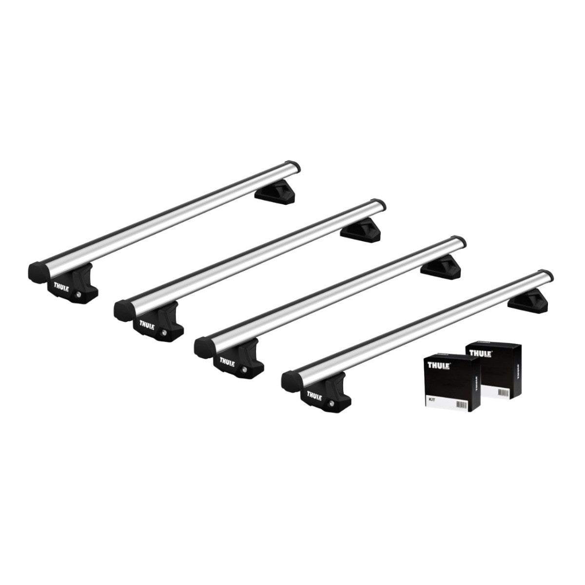 Bare transversale Thule Evo Fixpoint Profesional pentru OPEL Vivaro, 4 usi Van, model 2019 - prezent, Sistem cu prindere in puncte fixe (4 bare/set)