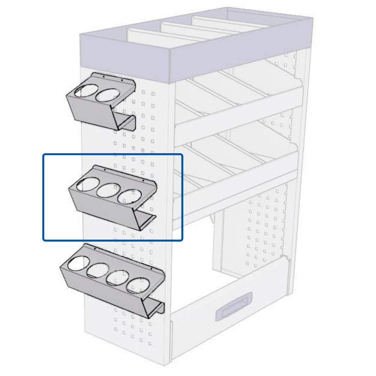 FH003 - Suport 3 tuburi cu pozitionare verticala 0271 x 0292 mm