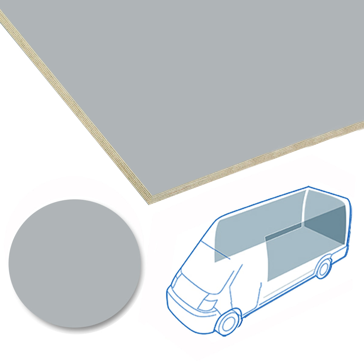 Capitonaj pereti KoskiFutura gri deschis de 4 mm pentru OPEL Vivaro 3098 L1H1 model 2014 - 2018, cu tractiune fata si usi culisante pe partea dreapta, cu geamuri, suprafata de 4.93 mp