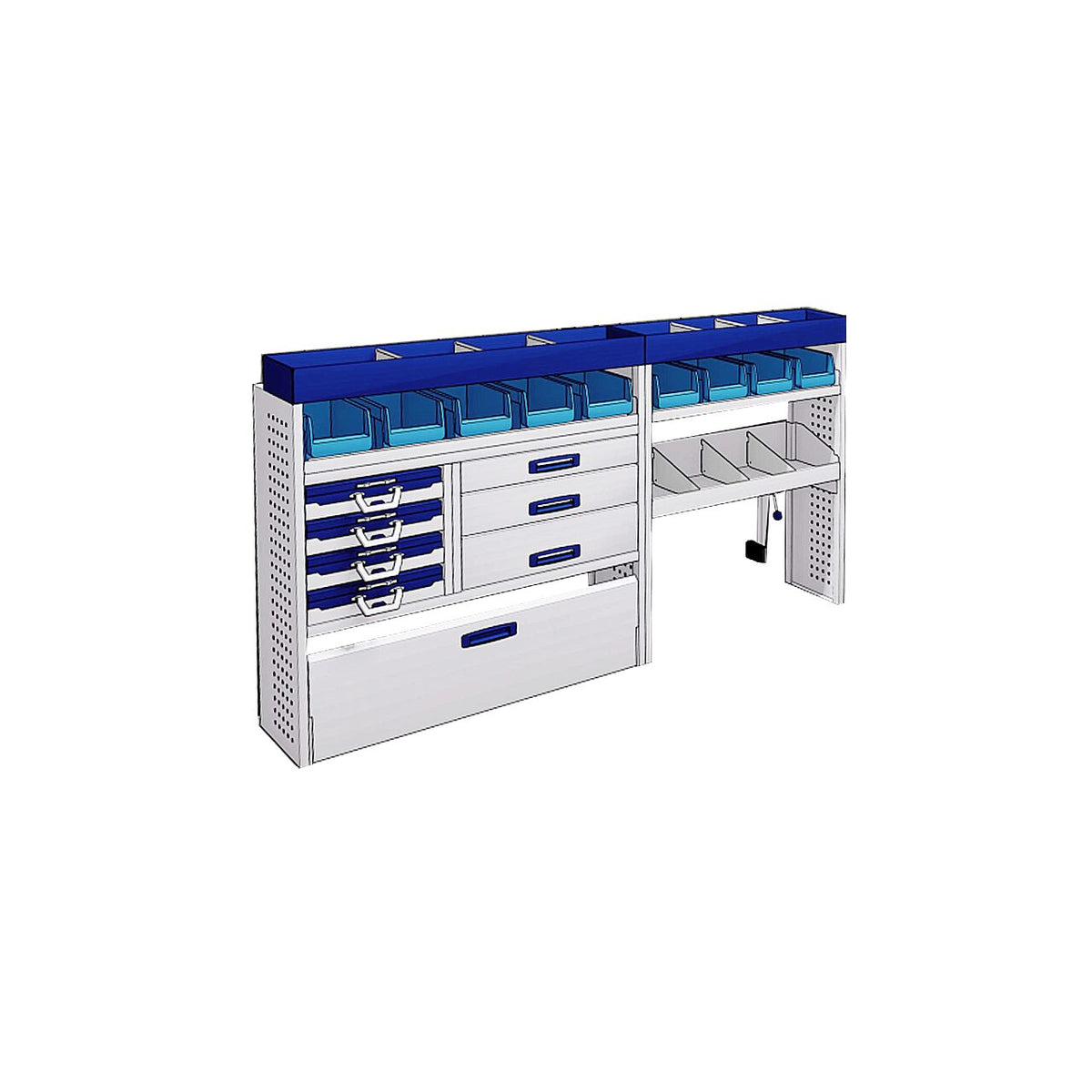 Sistem mobilier modular Provan MVOS-2003-1 pentru NISSAN Primastar 2014, ampatament L2 (3498 mm), inaltime H1 (1971 mm)