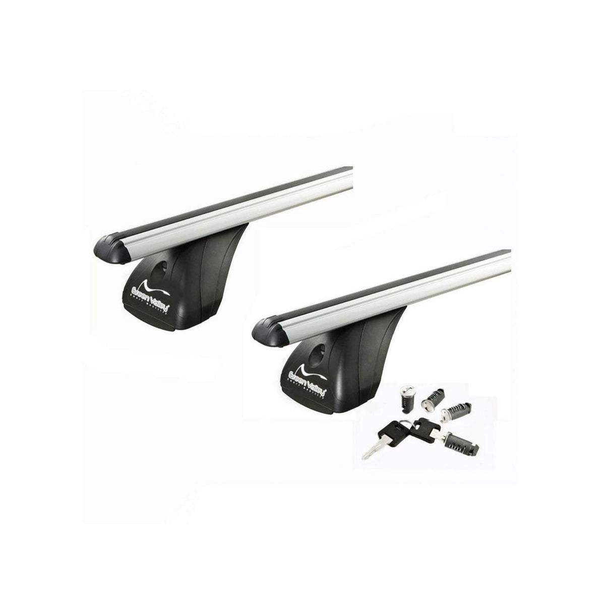 Sistem Bare transversale Green Valley ORIGINAL aluminiu pentru VOLKSWAGEN Transporter, 4 usi Double Cab (T5), model 2003-2015 (T6), model 2015-2024, Sistem cu prindere in puncte fixe (sistem antifurt inclus)