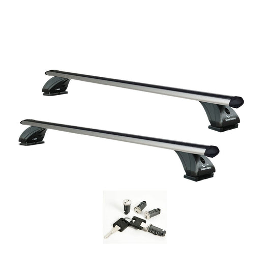 Sistem Bare transversale Green Valley ORIGINAL aluminiu pentru VOLKSWAGEN Transporter, 2 usi Single Cab (T5), model 2003-2015 (T6), model 2015-2024, Sistem cu prindere in puncte fixe (sistem antifurt inclus)