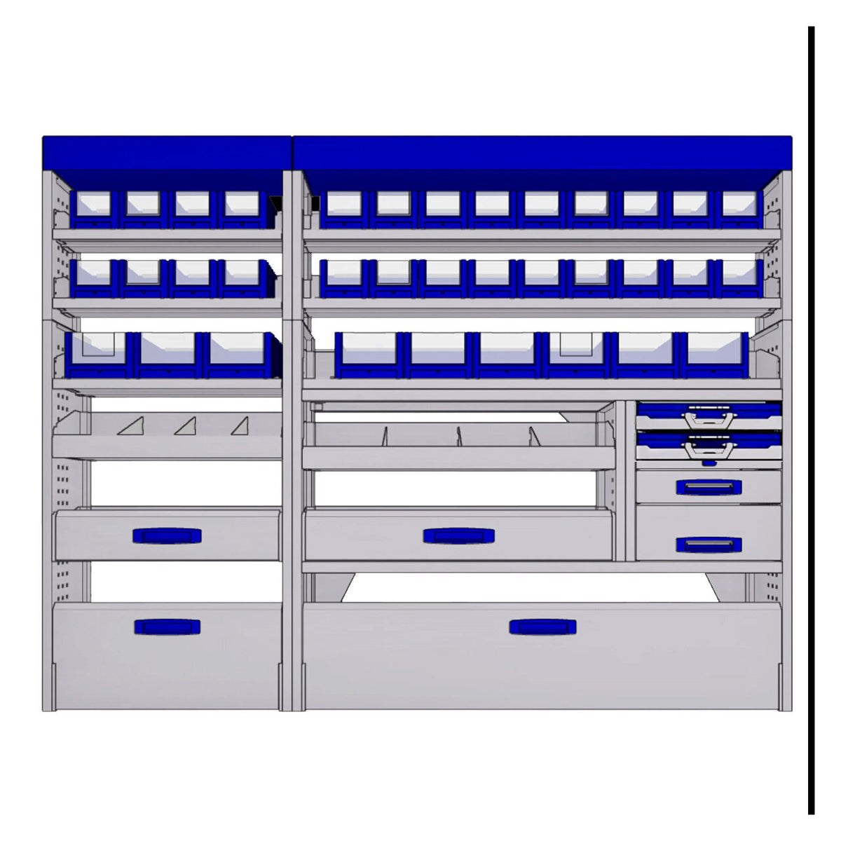 Sistem mobilier modular pe partea dreapta Provan 57-1-152-00 pentru PEUGEOT Boxer 2006, ampatament L4 (4035 mm), inaltime H3 (2760 mm)