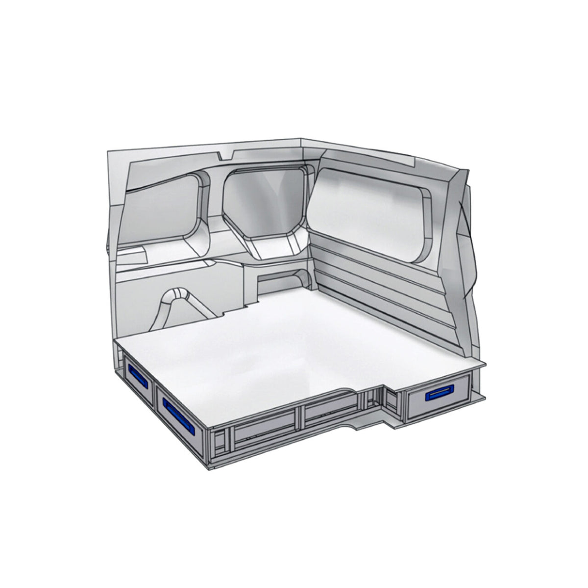 Set de sertare XLD Provan 57-1-109-00 sub podea pentru autoutilitare mici