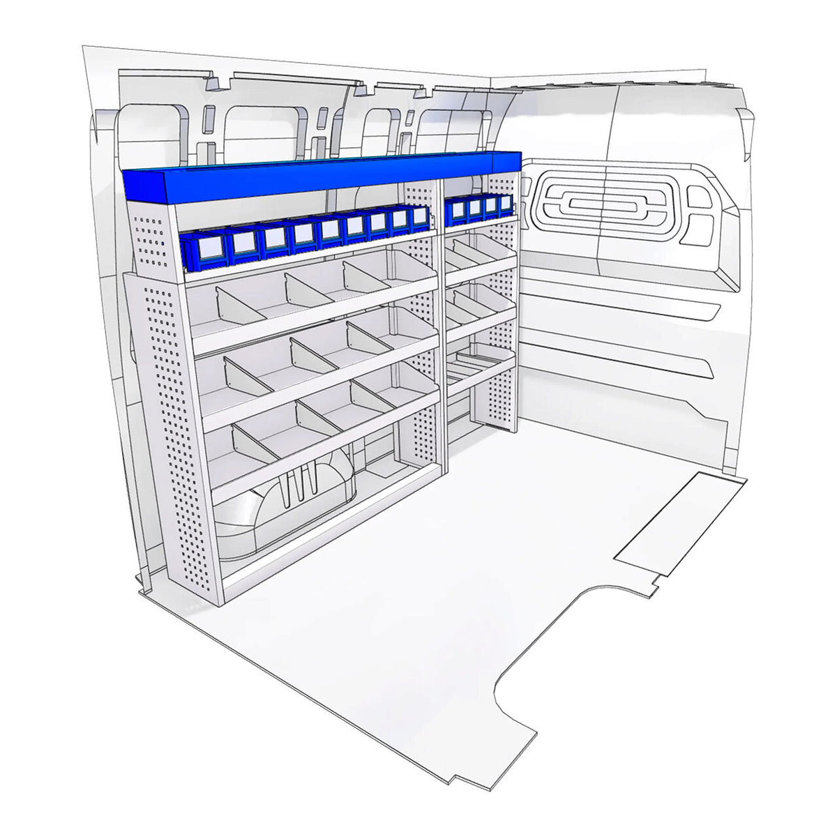 Sistem mobilier modular pe partea stanga Provan 57-1-133-00 pentru VAUXHALL Movano 2021, ampatament L1 (3000 mm), inaltime H2 (2522 mm)