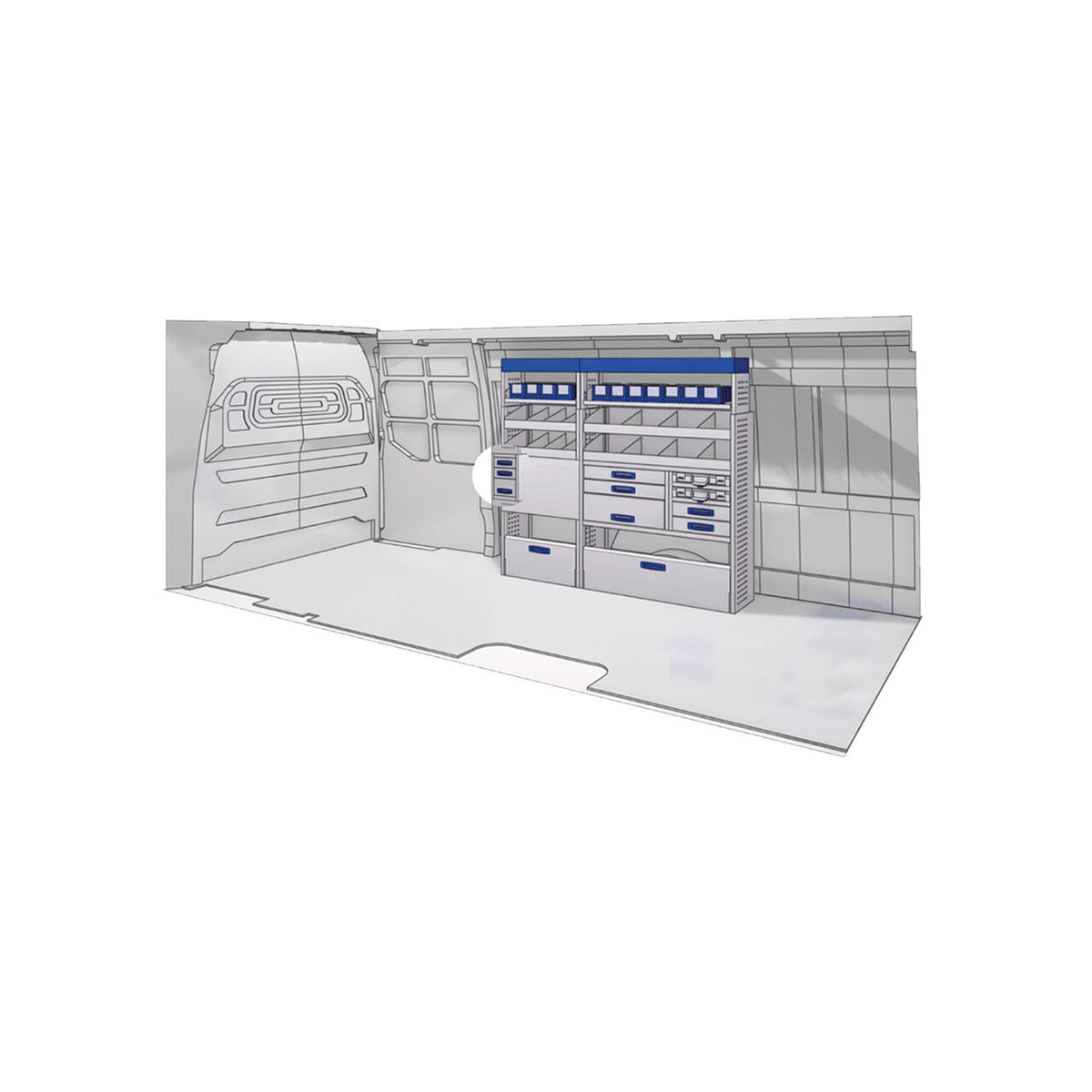 Sistem mobilier modular pe partea dreapta Provan 57-1-153-00 pentru CITROEN Jumper 2006, ampatament L4 (4035 mm), inaltime H3 (2760 mm)