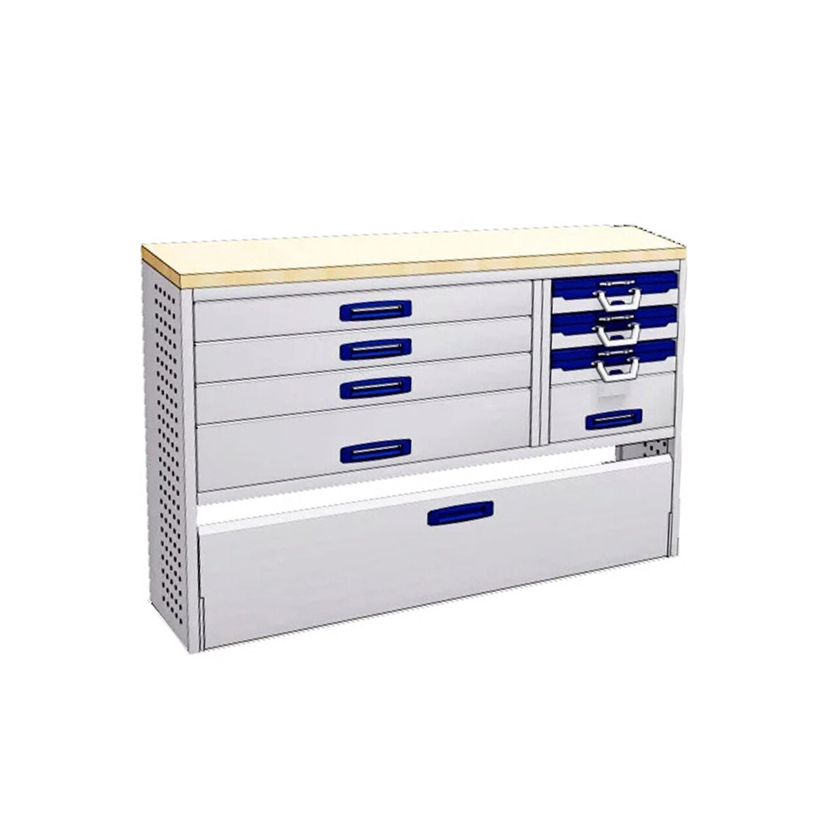 Sistem mobilier modular Provan LVNS-2001-1 pentru FORD Transit 2018, ampatament L2 (3300 mm) tractiune spate, inaltime H3 (2781 mm)