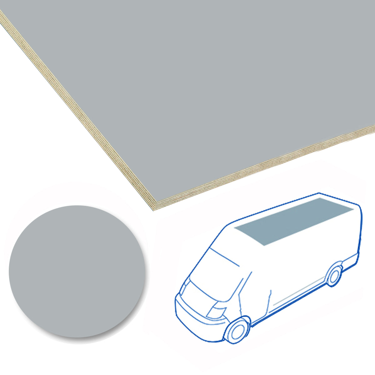 Capitonaj plafon KoskiFutura gri deschis de 4mm pentru OPEL Vivaro S 2925 L1H1 model 2019 -, cu tractiune fata, usi culisante pe partea dreapta, suprafata de 2.28 mp