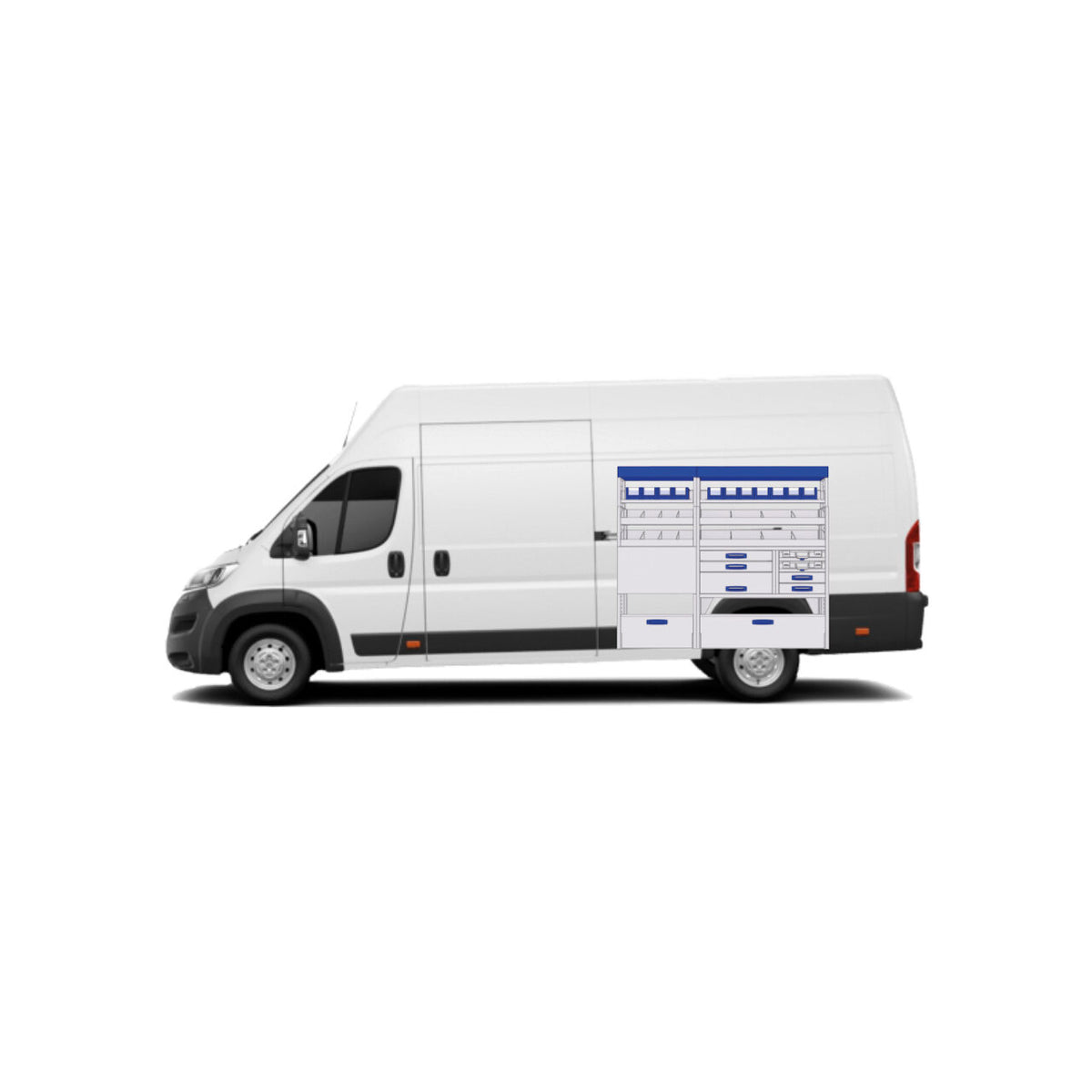 Sistem mobilier modular pe partea dreapta Provan 57-1-153-00 pentru MERCEDES Sprinter 2018, ampatament L3 (4325 mm) tractiune spate, inaltime H3 (2831 mm)