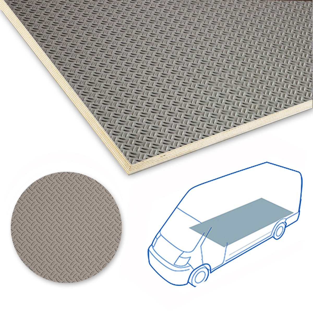 Podea Kore KoskiDuo gri de 12mm pentru VOLKSWAGEN T6 15 3400 L2 model 2015 -, cu tractiune fata, usi culisante pe ambele parti