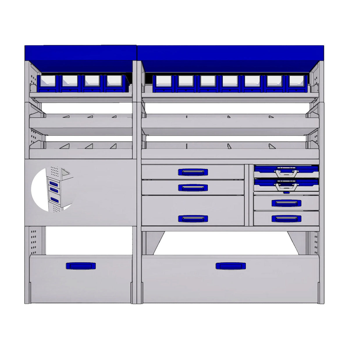 Sistem mobilier modular pe partea dreapta Provan 57-1-153-00 pentru MERCEDES Sprinter 2018, ampatament L3 (4325 mm) tractiune spate, inaltime H3 (2831 mm)