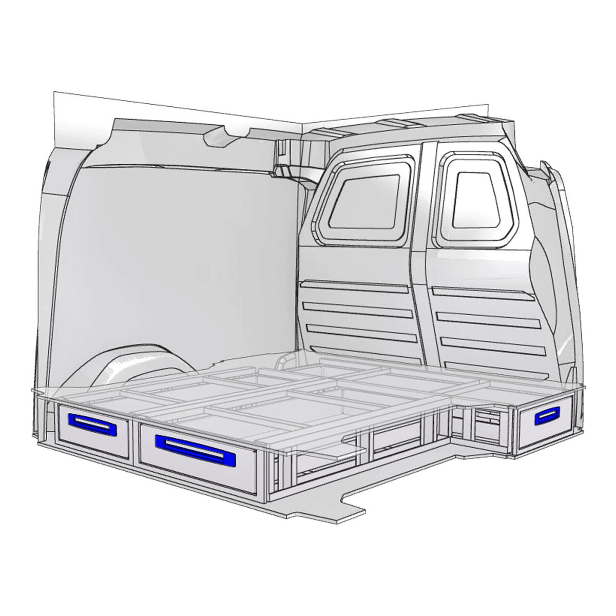 Sistem de sertare sub podea XLD Line Provan 57-1-109-00 pentru CITROEN Berlingo 2018, ampatament L1 (2785 mm), inaltime H1 (1796 mm)