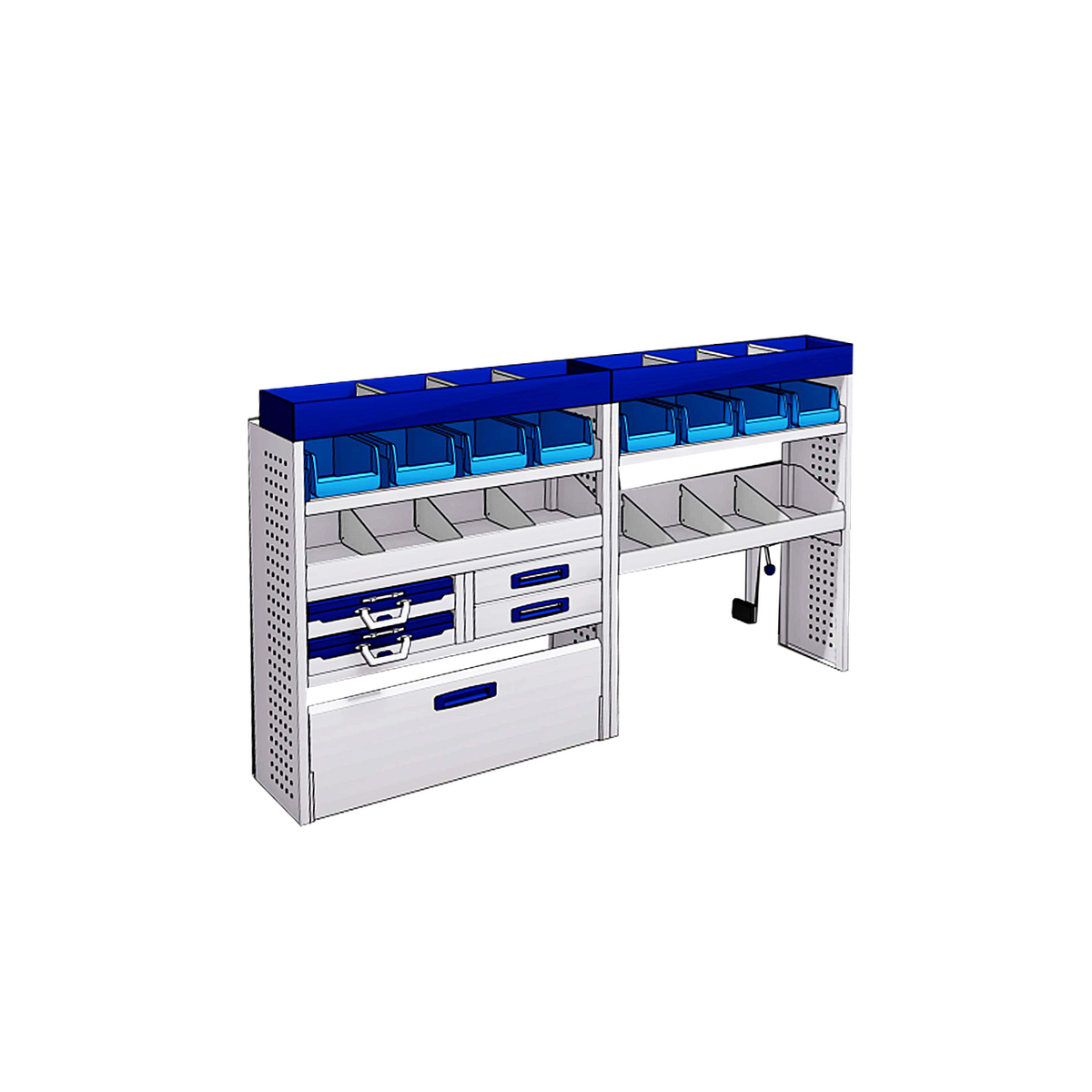 Sistem mobilier modular Provan MVOS-1002-1 pentru OPEL Vivaro 2016-2019, ampatament L1 (3098 mm), inaltime H1 (1971 mm)