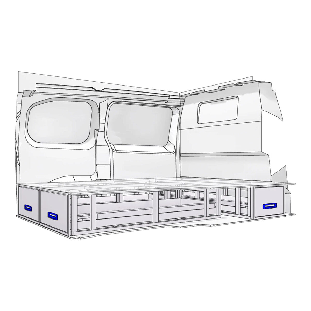 Sistem de sertare sub podea XLD Line Provan 57-1-128-00 pentru VAUXHALL Vivaro 2019, ampatament L1 (2925 mm), inaltime H1 (1905 mm)