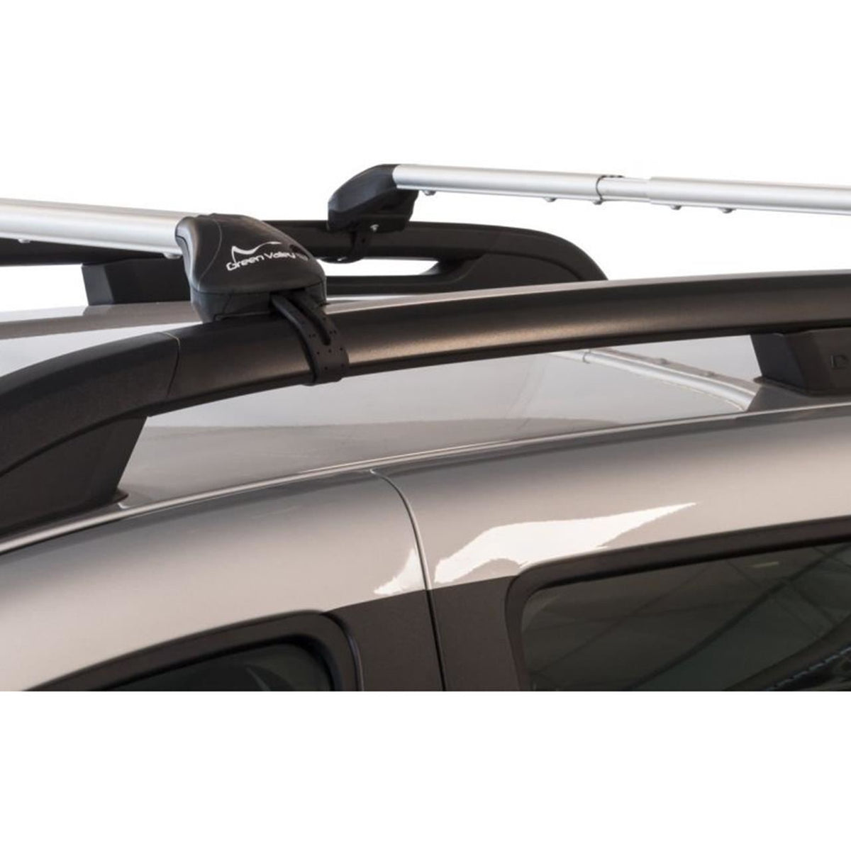 Sistem Bare transversale Green Valley Freeline aluminiu pentru MERCEDES Vito 5 usi Bus 2004-2014, Sistem cu prindere pe bare longitudinale