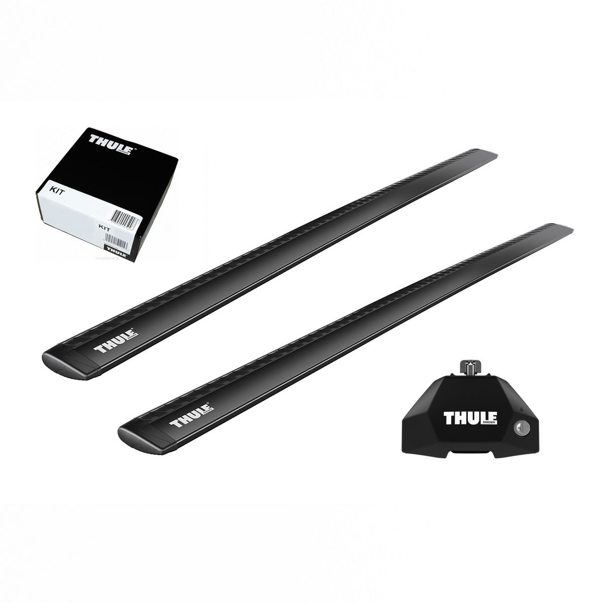Bare transversale Thule Evo Fixpoint Wingbar Evo Black pentru NISSAN NV350 5 usi Van, model 2013 - prezent, Sistem cu prindere in puncte fixe