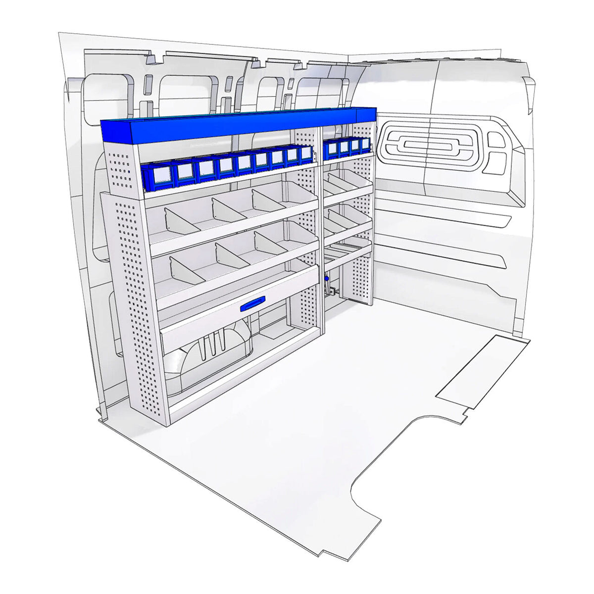 Sistem modular Provan 57-1-135-00 tip atelier pentru autoutilitare mari - Partea stanga