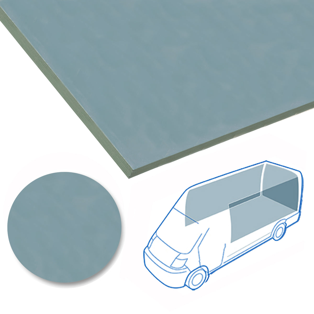 Capitonaj pereti Plastic de 4 mm pentru FIAT Ducato 4035 XL double cabin XL H2 model 2006 -, cu tractiune fata si usi culisante pe partea dreapta, cu geamuri, suprafata de 10.63 mp