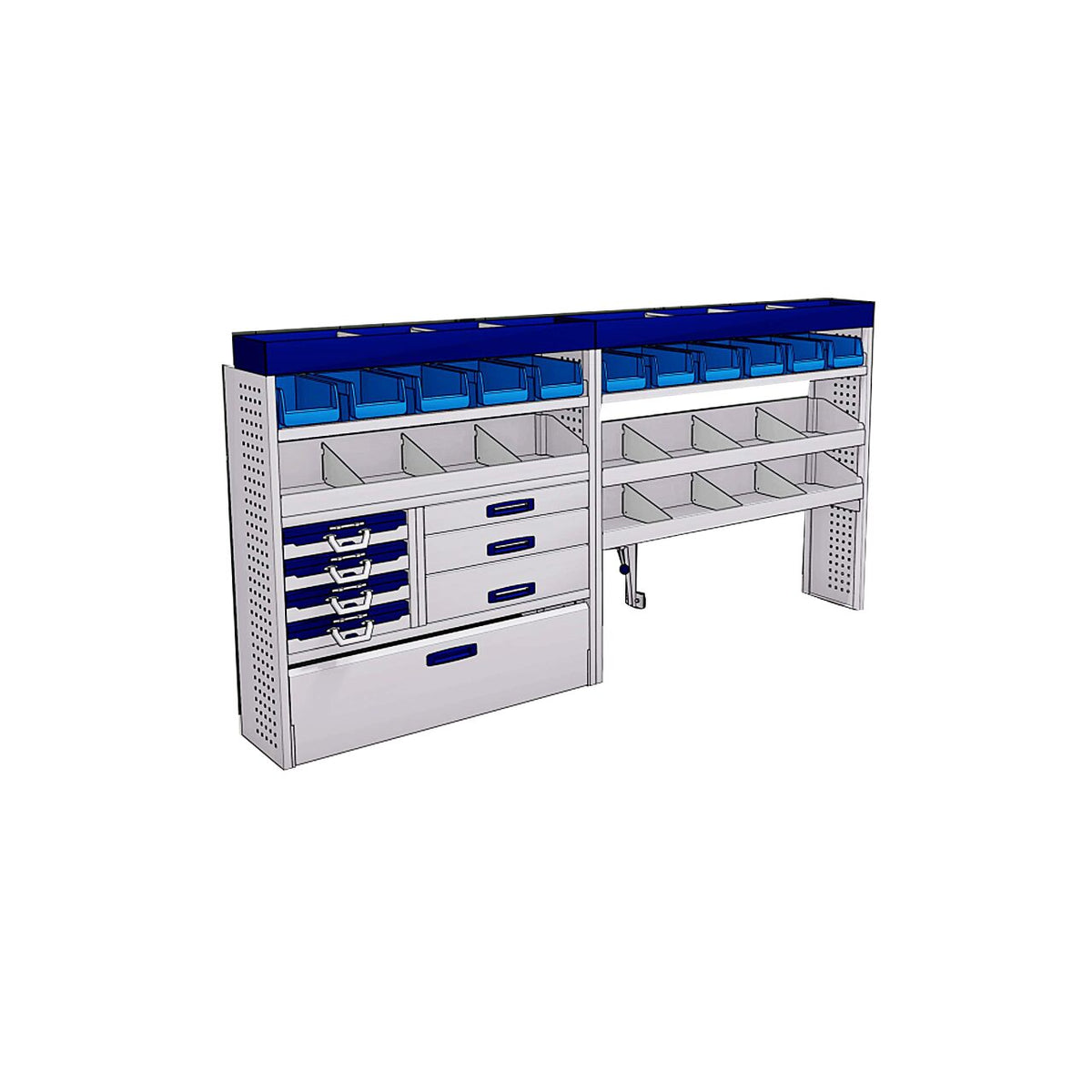 Sistem mobilier modular Provan LVOS-2003-1 pentru NISSAN NV400 2010-2021, ampatament L3 (3682 mm), inaltime H2 (2527 mm)