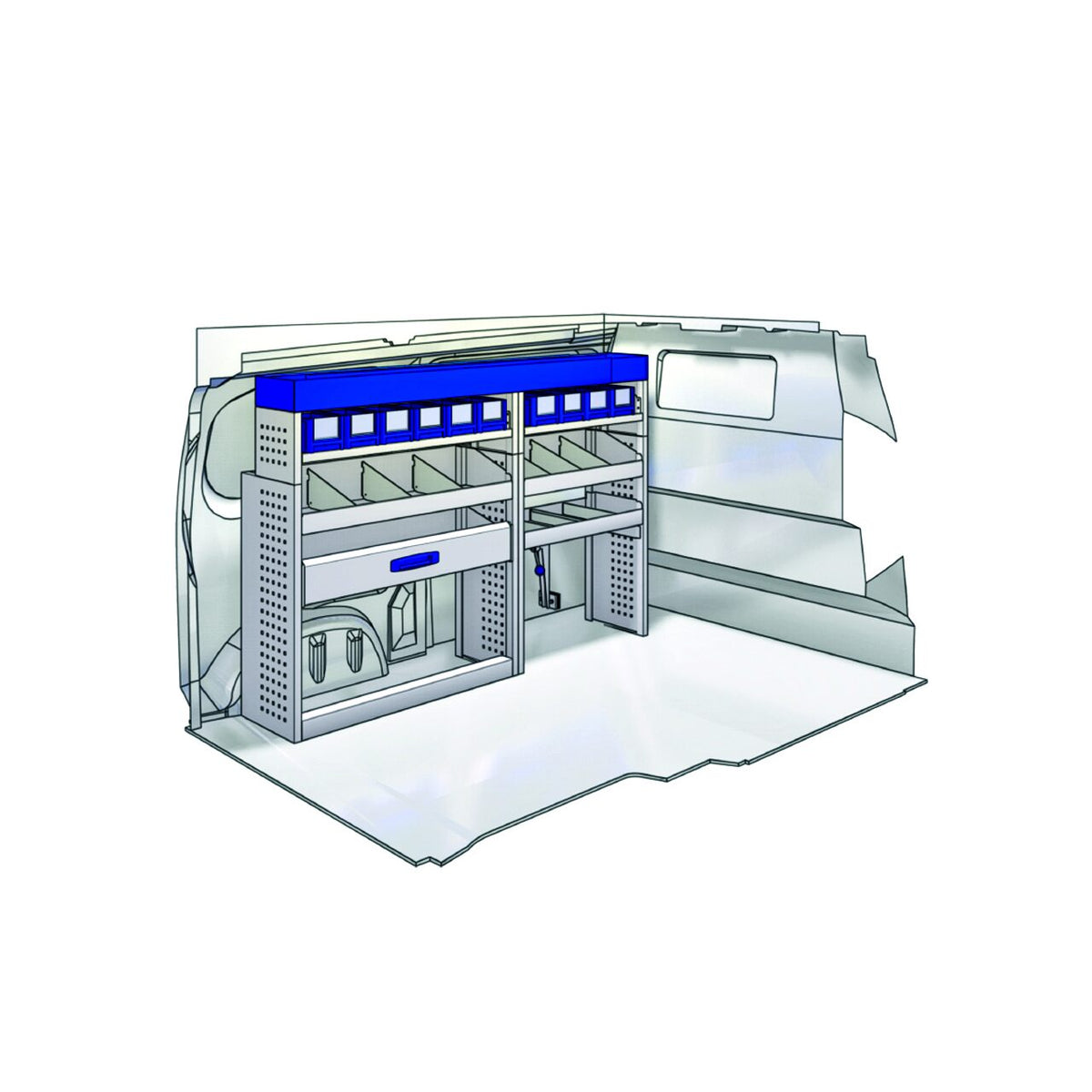 Sistem modular Provan 57-1-117-00 tip atelier pentru autoutilitare de dimensiuni medii  - Partea stanga