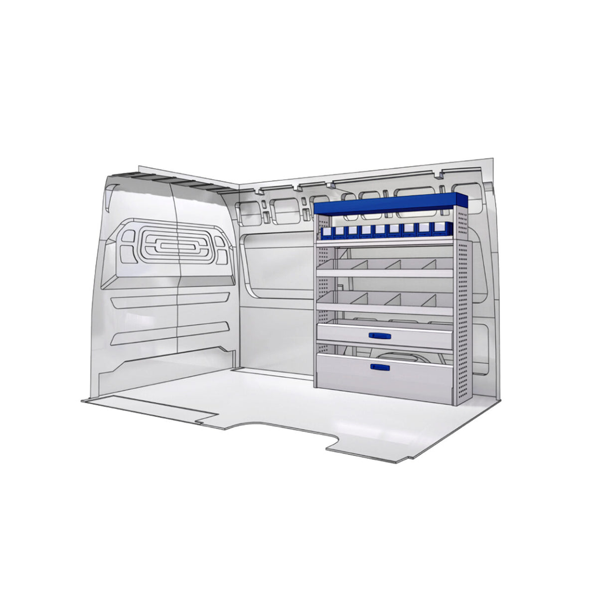 Sistem mobilier modular pe partea dreapta Provan 57-1-138-00 pentru VAUXHALL Movano 2021, ampatament L2 (3450 mm), inaltime H2 (2522 mm)