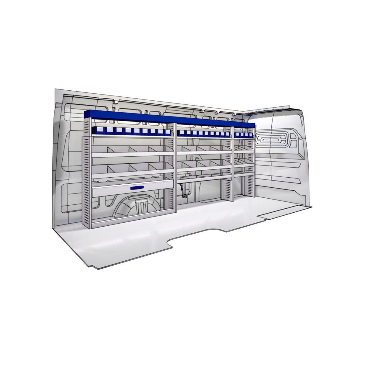 Sistem mobilier modular pe partea stanga Provan 57-1-145-00 pentru MAN TGE 2017, ampatament L4 (4490 mm), inaltime H4 (2789 mm)