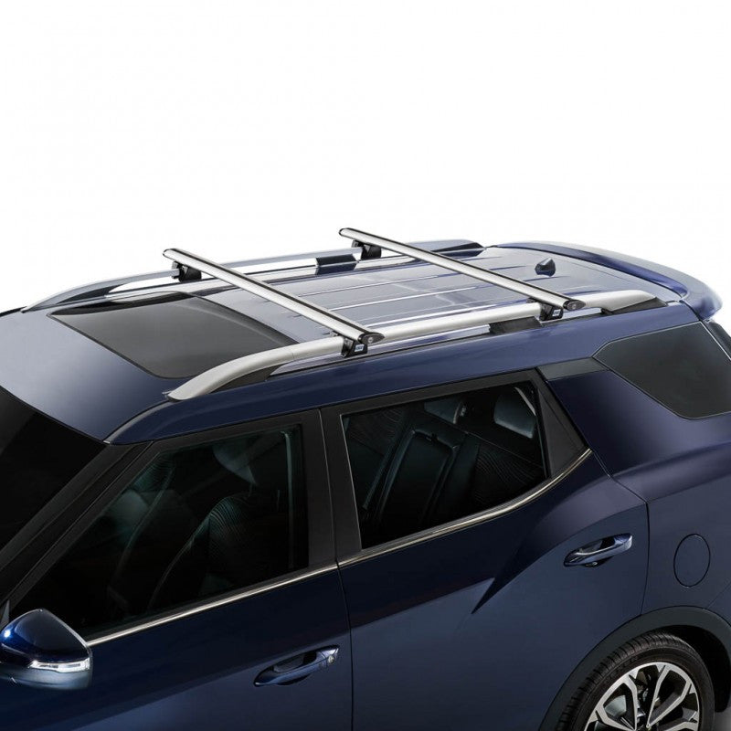Sistem de 2 bare transversale aluminiu CRUZ 924-795 Airo R138 pentru Volkswagen Caddy (IV - railing) (2015-->2020) cu bare longitudinale